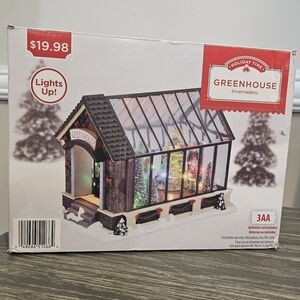 Holiday Time 2019 Green House  Christmas Village Victorian House Collectible